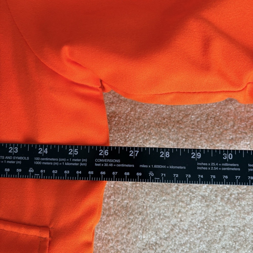 VTG Woolrich Hunting Jacket Large Orange Quilted Lined Flap Pocket Field Outdoor - Picture 5 of 11